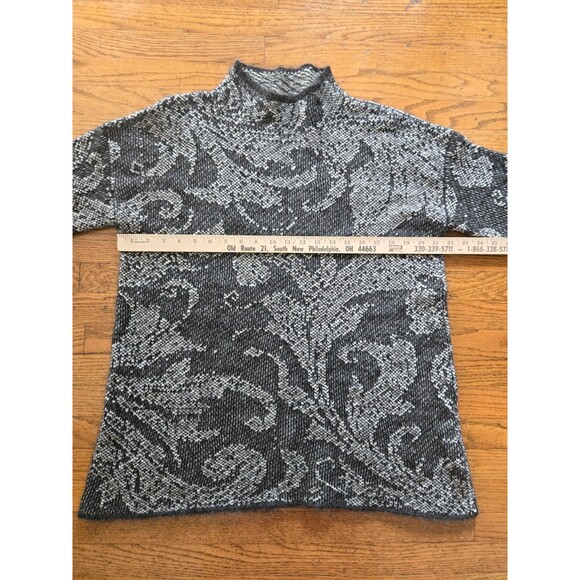 Peruvian Connection Alpaca Blend Womens Mock Kneck Knit Sweater Gray Size Medium - Picture 6 of 7